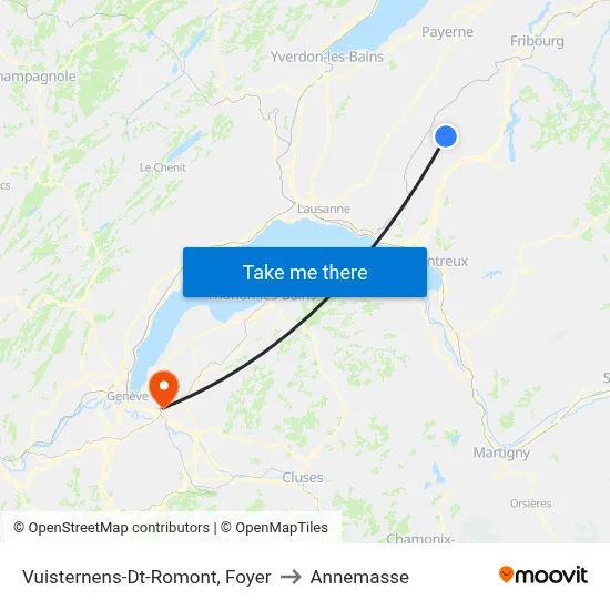 Vuisternens-Dt-Romont, Foyer to Annemasse map