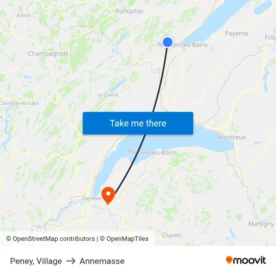 Peney, Village to Annemasse map
