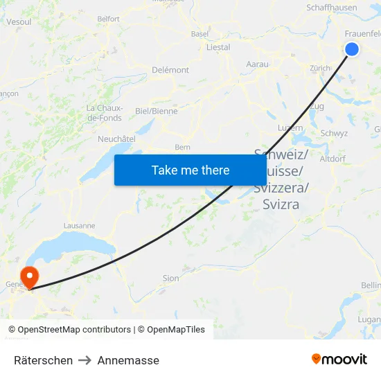Räterschen to Annemasse map