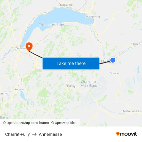 Charrat-Fully to Annemasse map