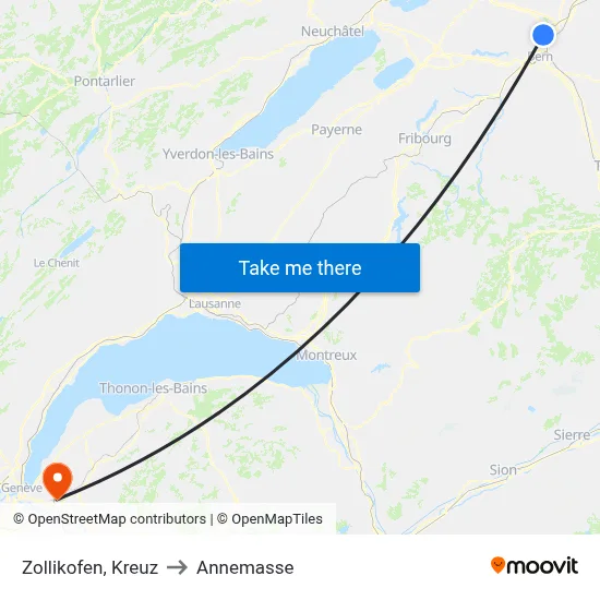 Zollikofen, Kreuz to Annemasse map
