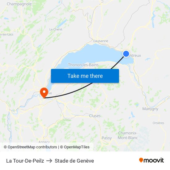 La Tour-De-Peilz to Stade de Genève map