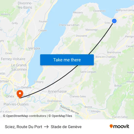 Sciez, Route Du Port to Stade de Genève map