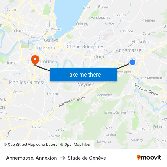 Annemasse, Annexion to Stade de Genève map