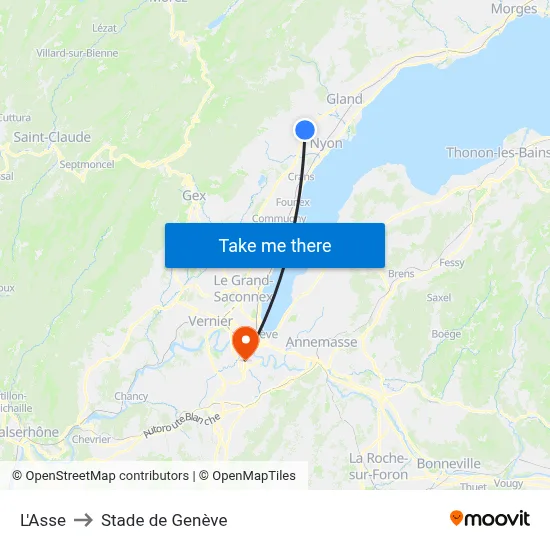 L'Asse to Stade de Genève map