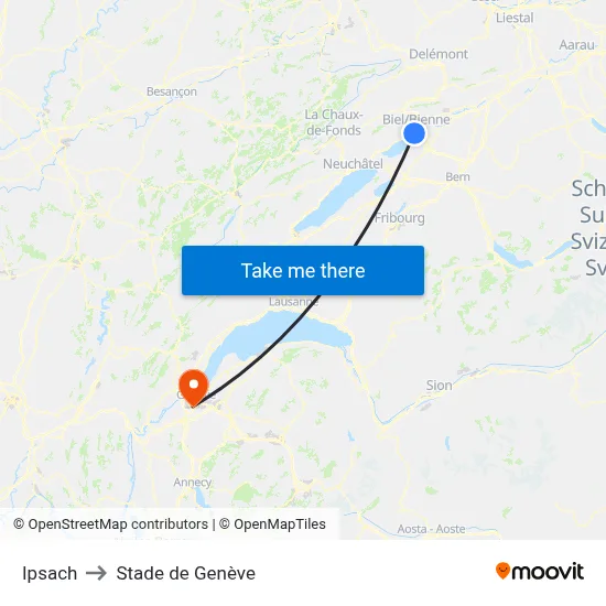 Ipsach to Stade de Genève map
