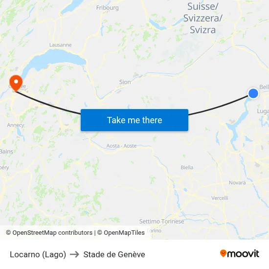 Locarno (Lago) to Stade de Genève map