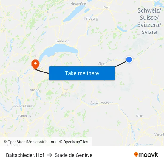 Baltschieder, Hof to Stade de Genève map