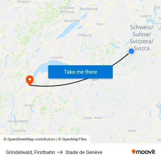 Grindelwald, Firstbahn to Stade de Genève map