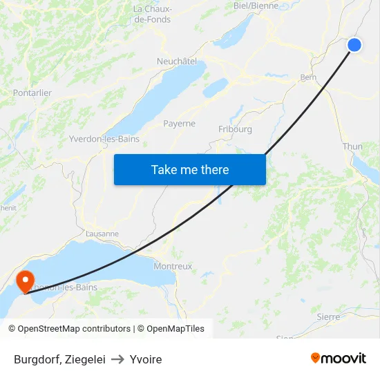 Burgdorf, Ziegelei to Yvoire map