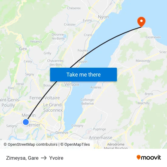 Zimeysa, Gare to Yvoire map