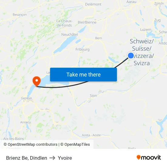 Brienz Be, Dindlen to Yvoire map