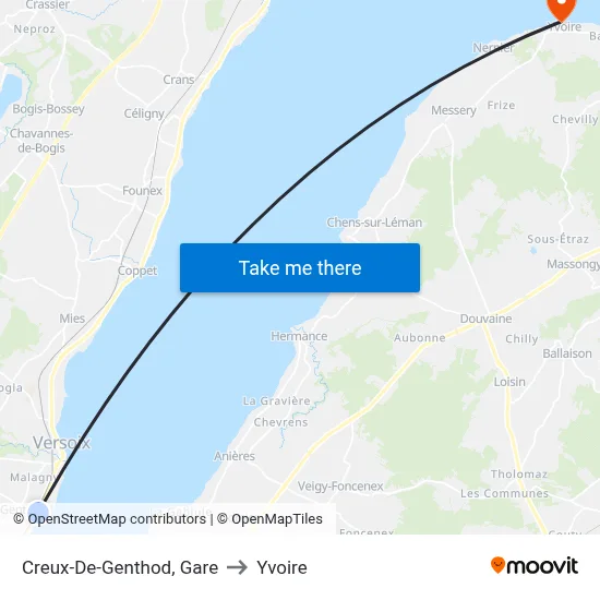 Creux-De-Genthod, Gare to Yvoire map