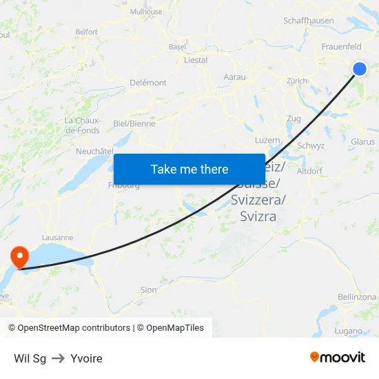 Wil Sg to Yvoire map