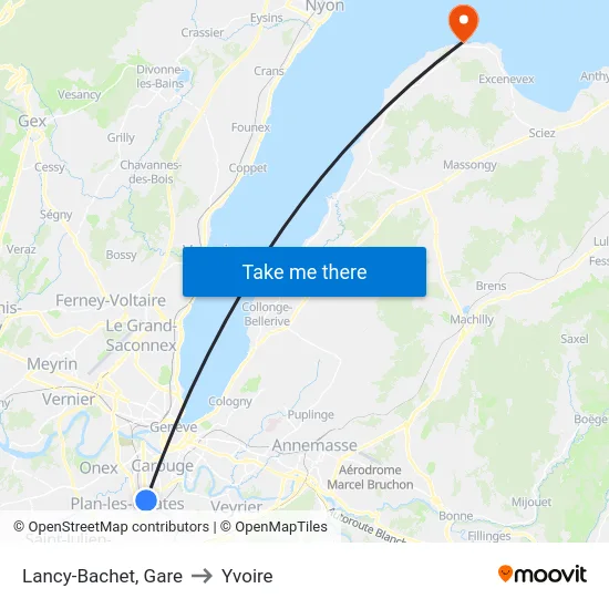 Lancy-Bachet, Gare to Yvoire map
