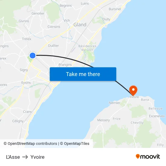 L'Asse to Yvoire map
