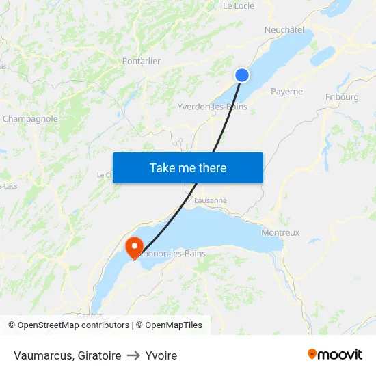Vaumarcus, Giratoire to Yvoire map
