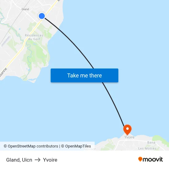 Gland, Uicn to Yvoire map