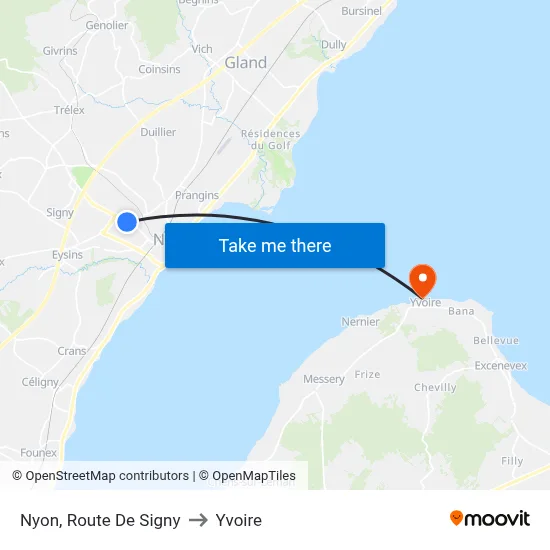 Nyon, Route De Signy to Yvoire map