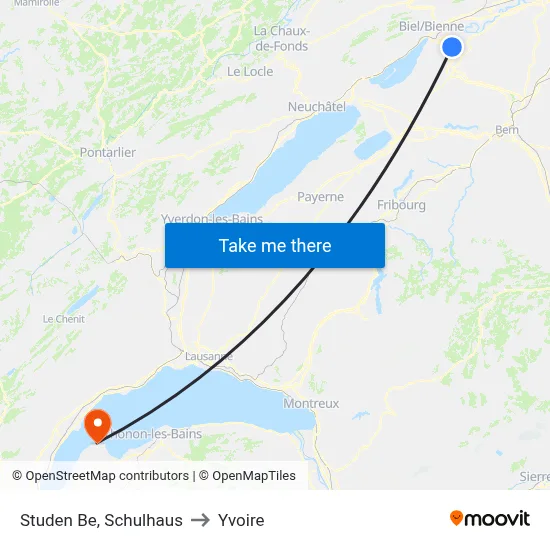 Studen Be, Schulhaus to Yvoire map