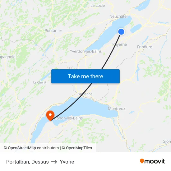 Portalban, Dessus to Yvoire map