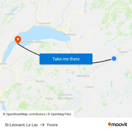 St-Léonard, Le Lac to Yvoire map