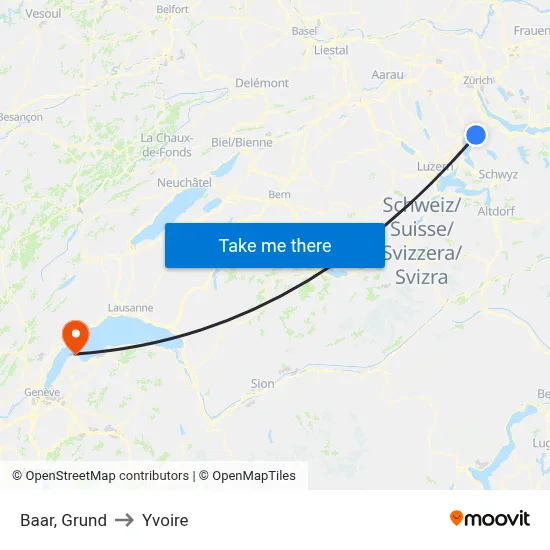 Baar, Grund to Yvoire map