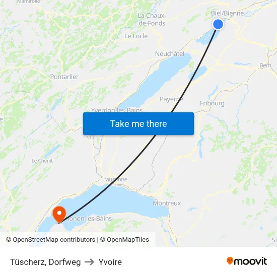 Tüscherz, Dorfweg to Yvoire map