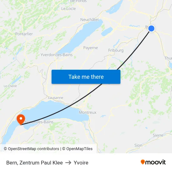 Bern, Zentrum Paul Klee to Yvoire map