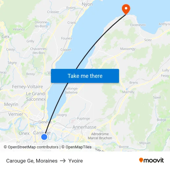 Carouge Ge, Moraines to Yvoire map