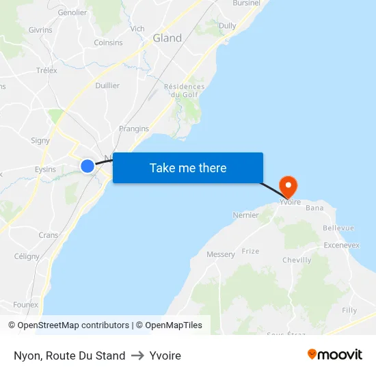Nyon, Route Du Stand to Yvoire map