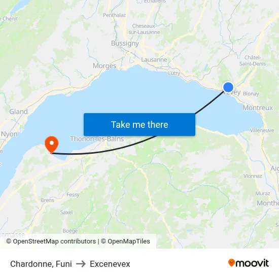 Chardonne, Funi to Excenevex map