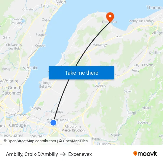 Ambilly, Croix-D'Ambilly to Excenevex map