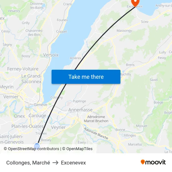 Collonges, Marché to Excenevex map