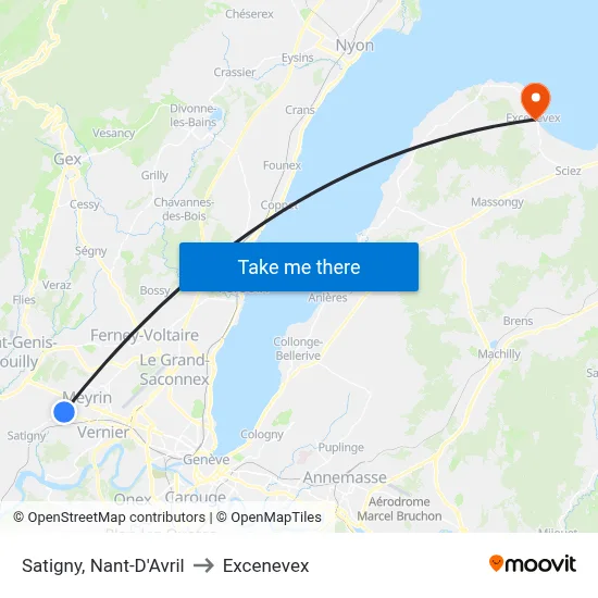 Satigny, Nant-D'Avril to Excenevex map