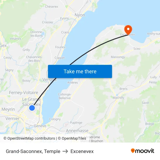Grand-Saconnex, Temple to Excenevex map