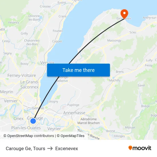 Carouge Ge, Tours to Excenevex map