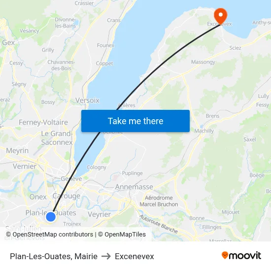Plan-Les-Ouates, Mairie to Excenevex map
