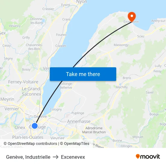 Genève, Industrielle to Excenevex map