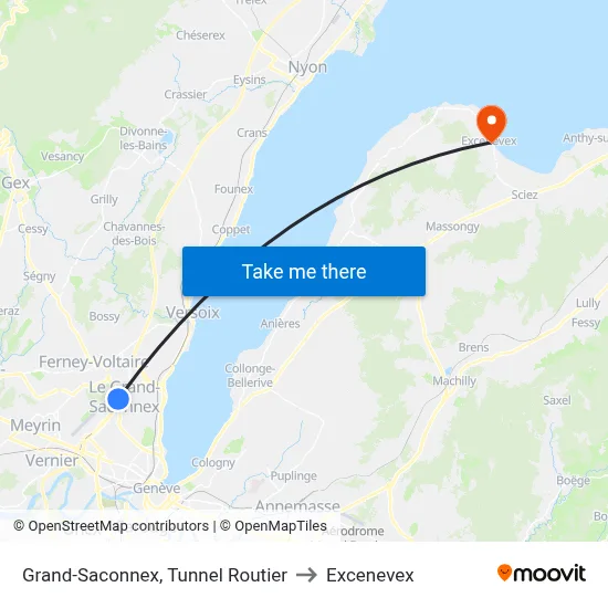 Grand-Saconnex, Tunnel Routier to Excenevex map