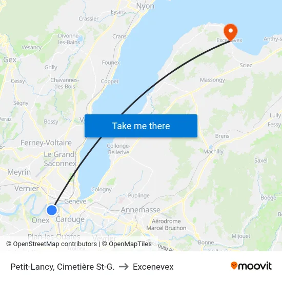 Petit-Lancy, Cimetière St-G. to Excenevex map