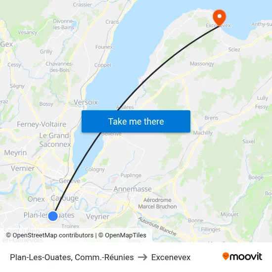 Plan-Les-Ouates, Comm.-Réunies to Excenevex map