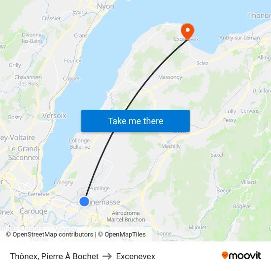 Thônex, Pierre À Bochet to Excenevex map