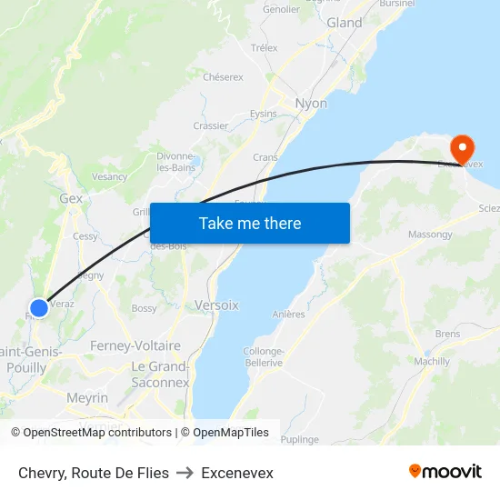 Chevry, Route De Flies to Excenevex map