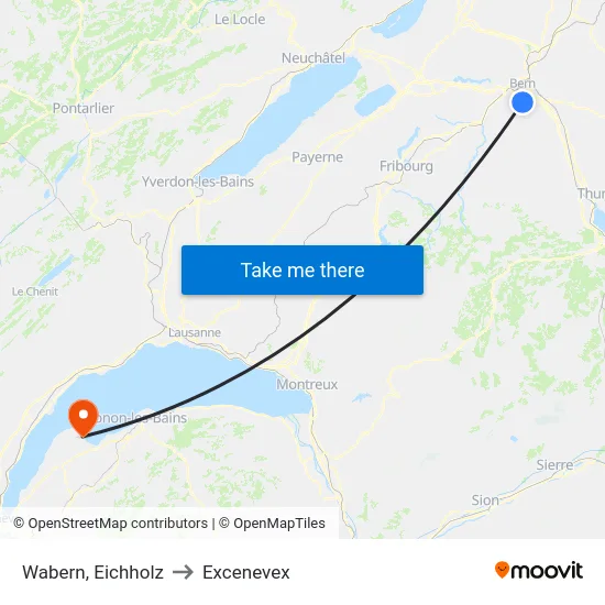 Wabern, Eichholz to Excenevex map