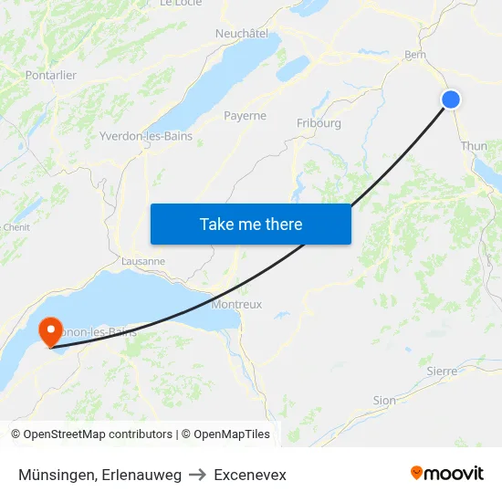 Münsingen, Erlenauweg to Excenevex map