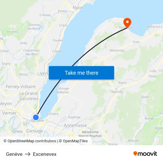 Genève to Excenevex map