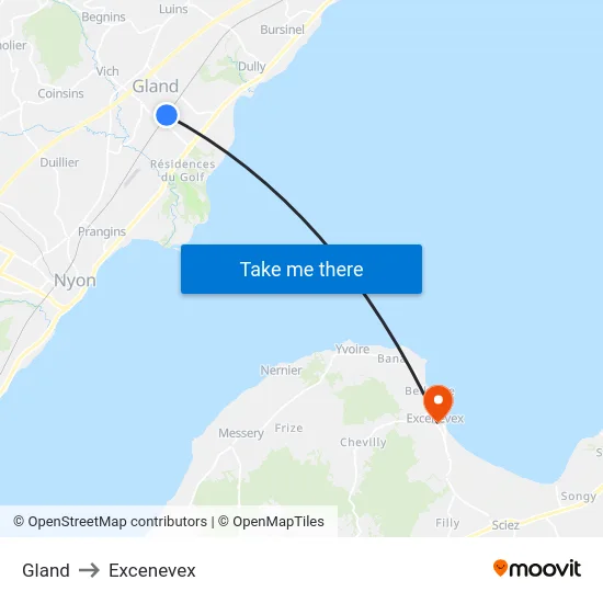 Gland to Excenevex map