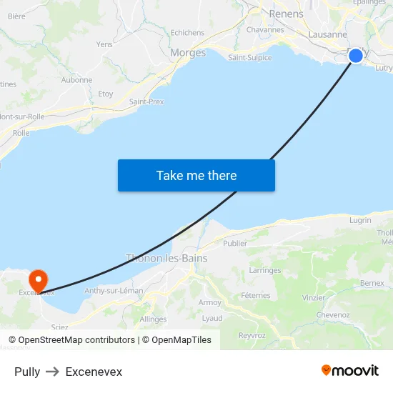Pully to Excenevex map