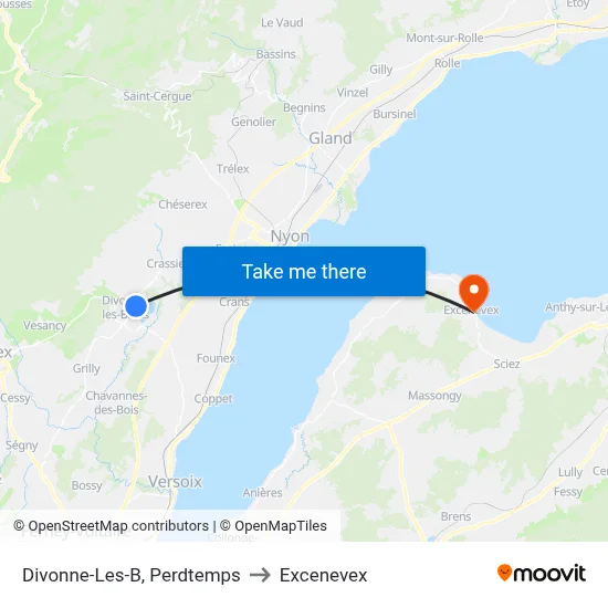 Divonne-Les-B, Perdtemps to Excenevex map